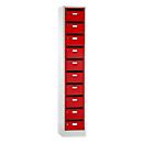 Armoire de distribution pour courrier, avec fente d'insertion, 1 compartiment, serrure à cylindre de sécurité, rouge feu