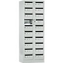 Armoire de distribution pour courrier, avec fente d'insertion, 2 compartiments, serrure à cylindre de sécurité, gris clair