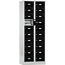 Armoire de distribution pour courrier, avec fente d'insertion, 2 compartiments, serrure à cylindre de sécurité, noir ébène