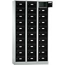 Armoire de distribution pour courrier, avec fente d'insertion, 3 compartiments, serrure à cylindre de sécurité, noir ébène