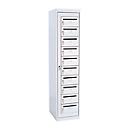 Armoire de distribution pour courrier, l. 400 x P 500 x H 1800 mm, 10 compartiments, gris clair RAL 7035
