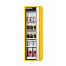 Armoire de sécurité de type 90 asecos S-PHOENIX Vol.2-90, porte pliante avec fermeture automatique, charnière à droite, façade en jaune de sécurité, L 596 x P 616 x H 1968 mm