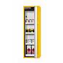 Armoire de sécurité de type 90 asecos S-PHOENIX Vol.2-90, porte pliante avec fermeture automatique, charnière à droite, façade en jaune de sécurité, L 596 x P 616 x H 1968 mm