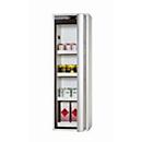 Armoire de sécurité de type 90 asecos S-PHOENIX Vol.2-90, porte pliante avec fermeture automatique, charnière à droite, façade gris clair, L 596 x P 616 x H 1968 mm