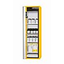 Armoire de sécurité de type 90 asecos S-PHOENIX Vol.2-90, porte pliante avec fermeture automatique, charnière à gauche, sécurité avant jaune, L 596 x P 616 x H 1968 mm