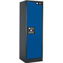 Armoire de sécurité Q Classic 90 Asecos, l. 600 x P 615 x H 1953 mm, porte fixée à droite, 6 tiroirs en acier à ouverture intégrale, gris anthracite/bleu gentiane (RAL 5010)