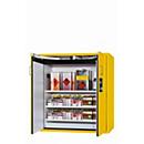 Armoire de sécurité type 90 asecos S-CLASSIC-90, portes battantes avec système de fermeture, façade de sécurité jaune, L 1196 x P 616 x H 1298 mm