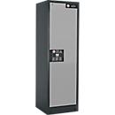 Armoire de sécurité type 90, l. 600 mm, porte fixée à droite, 6 tiroirs, argent asecos