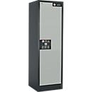 Armoire de sécurité type 90, l. 600 mm, porte fixée à droite, 6 tiroirs, gris clair
