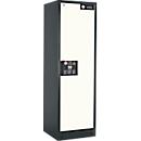 Armoire de sécurité type 90, l. 600 mm, porte fixée à gauche, 4 tiroirs, argent asecos