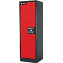 Armoire de sécurité type 90, l. 600 mm, porte fixée à gauche, 6 tiroirs, rouge circulation