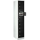 Armoire de stockage, avec porte centrale, Largeur intérieure des compartiments 350 mm, largeur 350 mm, 10 casiers, noir ébène