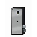 armoire de stockage de produits chimiques asecos CS-CLASSIC, portes à charnières, façade asecos argent, L 810 x P 520 x H 1950 mm
