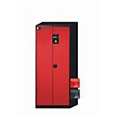 armoire de stockage de produits chimiques asecos CS-CLASSIC, portes à charnières, façade en rouge trafic, L 810 x P 520 x H 1950 mm