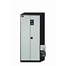 armoire de stockage de produits chimiques asecos CS-CLASSIC, portes à charnières, façade gris clair, L 810 x P 520 x H 1950 mm