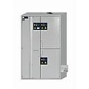 Armoire de stockage de sécurité combinée de type 90 asecos K-PHOENIX Vol.2-90, portes battantes et pliantes avec mécanisme de fermeture automatique, façade gris clair, L 1197 x P 617 x H 1969 mm