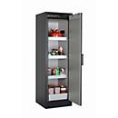 Armoire de stockage de sécurité de type 90 asecos Q-PEGASUS-90, porte à charnières avec fermeture automatique, charnières à droite, façade gris clair, L 599 x P 615 x H 1953 mm