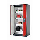 Armoire de stockage de sécurité de type 90 asecos Q-PEGASUS-90, portes battantes à fermeture automatique, commande d'une seule main, couleur rouge trafic frontal, L 893 x P 615 x H 1953 mm