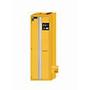 Armoire de stockage de sécurité de type 90 asecos S-PHOENIX-90, porte pliante avec système d'arrêt de porte, charnière à gauche, sécurité avant jaune, L 596 x P 616 x H 1968 mm