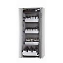 Armoire de stockage de sécurité de type 90 asecos S-PHOENIX-90, portes battantes et pliantes avec système d'arrêt de porte, façade gris clair, L 896 x P 616 x H 1968 mm