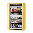 Armoire de stockage de sécurité de type 90 asecos S-PHOENIX-90, portes pliantes avec système d'arrêt de porte, façade en jaune de sécurité, L 1196 x P 616 x H 1968 mm
