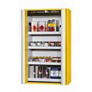 Armoire de stockage de sécurité de type 90 asecos S-PHOENIX-90, portes pliantes avec système d'arrêt de porte, façade en jaune de sécurité, L 1196 x P 616 x H 1968 mm