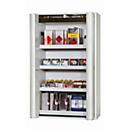 Armoire de stockage de sécurité de type 90 asecos S-PHOENIX-90, portes pliantes avec système d'arrêt de porte, façade gris clair, L 1196 x P 616 x H 1968 mm