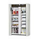 Armoire de stockage de sécurité de type 90 asecos S-PHOENIX-90, portes pliantes avec système d'arrêt de porte, façade gris clair, L 1196 x P 616 x H 1968 mm