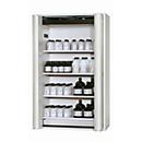 Armoire de stockage de sécurité de type 90 asecos S-PHOENIX Vol.2-90, portes pliantes à fermeture automatique et à une main, façade gris clair, L 1196 x P 616 x H 1968 mm