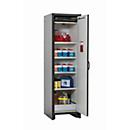 Armoire de stockage de sécurité type 30 asecos Q-CLASSIC-30, porte à charnières, charnières à droite, façade gris clair, L 564 x P 620 x H 1947 mm