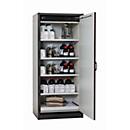 Armoire de stockage de sécurité type 30 asecos Q-CLASSIC-30, porte à charnières, charnières à droite, rouge trafic frontal, L 864 x P 620 x H 1947 mm