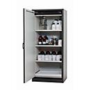 Armoire de stockage de sécurité type 30 asecos Q-CLASSIC-30, porte à charnières, charnières à gauche, façade gris clair, L 864 x P 620 x H 1947 mm