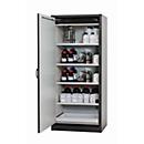 Armoire de stockage de sécurité type 30 asecos Q-CLASSIC-30, porte à charnières, charnières à gauche, façade gris clair, L 864 x P 620 x H 1947 mm