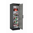 Armoire de stockage de sécurité type 90 asecos Q-CLASSIC-90, porte à charnières, charnières à droite, façade asecos argent, L 599 x P 615 x H 1953 mm