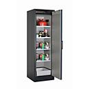 Armoire de stockage de sécurité type 90 asecos Q-CLASSIC-90, porte à charnières, charnières à droite, façade bleu gentiane, L 599 x P 615 x H 1953 mm