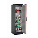 Armoire de stockage de sécurité type 90 asecos Q-CLASSIC-90, porte à charnières, charnières à droite, rouge trafic frontal, L 599 x P 615 x H 1953 mm