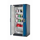 Armoire de stockage de sécurité type 90 asecos Q-CLASSIC-90, portes à charnières, façade bleu gentiane, L 893 x P 615 x H 1953 mm