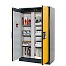 Armoire de stockage de sécurité type 90 asecos Q-CLASSIC-90, portes à charnières, sécurité frontale jaune, L 1193 x P 615 x H 1953 mm