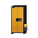 Armoire de stockage de sécurité type 90 asecos Q-CLASSIC-90, portes à charnières, sécurité frontale jaune, L 893 x P 615 x H 1953 mm