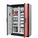 Armoire de stockage de sécurité type 90 asecos Q-CLASSIC-90, portes battantes, façade rouge trafic, L 1193 x P 615 x H 1953 mm