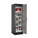 Armoire de stockage de sécurité type 90 asecos Q-PEGASUS-90, porte battante avec fermeture automatique, charnière à droite, façade rouge trafic, L 599 x P 615 x H 1953 mm