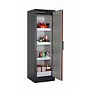 Armoire de stockage de sécurité type 90 asecos Q-PEGASUS-90, porte battante avec fermeture automatique, charnière à droite, façade rouge trafic, L 599 x P 615 x H 1953 mm