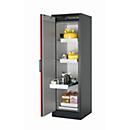 Armoire de stockage de sécurité type 90 asecos Q-PEGASUS-90, porte battante avec fermeture automatique, charnière à gauche, façade rouge trafic, L 599 x P 615 x H 1953 mm