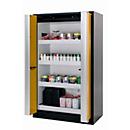 Armoire de stockage de sécurité type 90 asecos Q-PHOENIX-90, portes pliantes, sécurité frontale jaune, L 1193 x P 615 x H 1953 mm