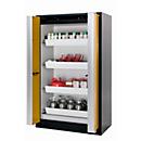 Armoire de stockage de sécurité type 90 asecos Q-PHOENIX-90, portes pliantes, sécurité frontale jaune, L 1193 x P 615 x H 1953 mm