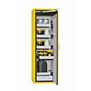 Armoire de stockage de sécurité type 90 asecos S-CLASSIC-90, porte à charnières avec système d'arrêt de porte, charnières à droite, façade en jaune de sécurité, L 596 x P 616 x H 1968 mm