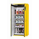 Armoire de stockage de sécurité type 90 asecos S-CLASSIC-90, portes à charnières, sécurité frontale jaune, L 896 x P 616 x H 1968 mm