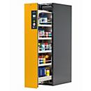 Armoire de stockage de sécurité type 90 asecos V-MOVE-90, coulissant vertical avec fermeture automatique, façade en jaune de sécurité, L 449 x P 860 x H 1966 mm