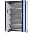 Armoire de stockage sur accu Asecos ION-CORE-90 CS 1200, 5 étagères perforées + 1 bac de rétention au sol, L 1193 x P 615 x H 1953 mm