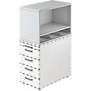 Armoire étagères à poser TOPAS LINE, pour caissons fixes, 1 étagère, gris clair